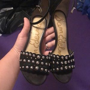 Size 6.5 SamEdelman suede Studded Sandals